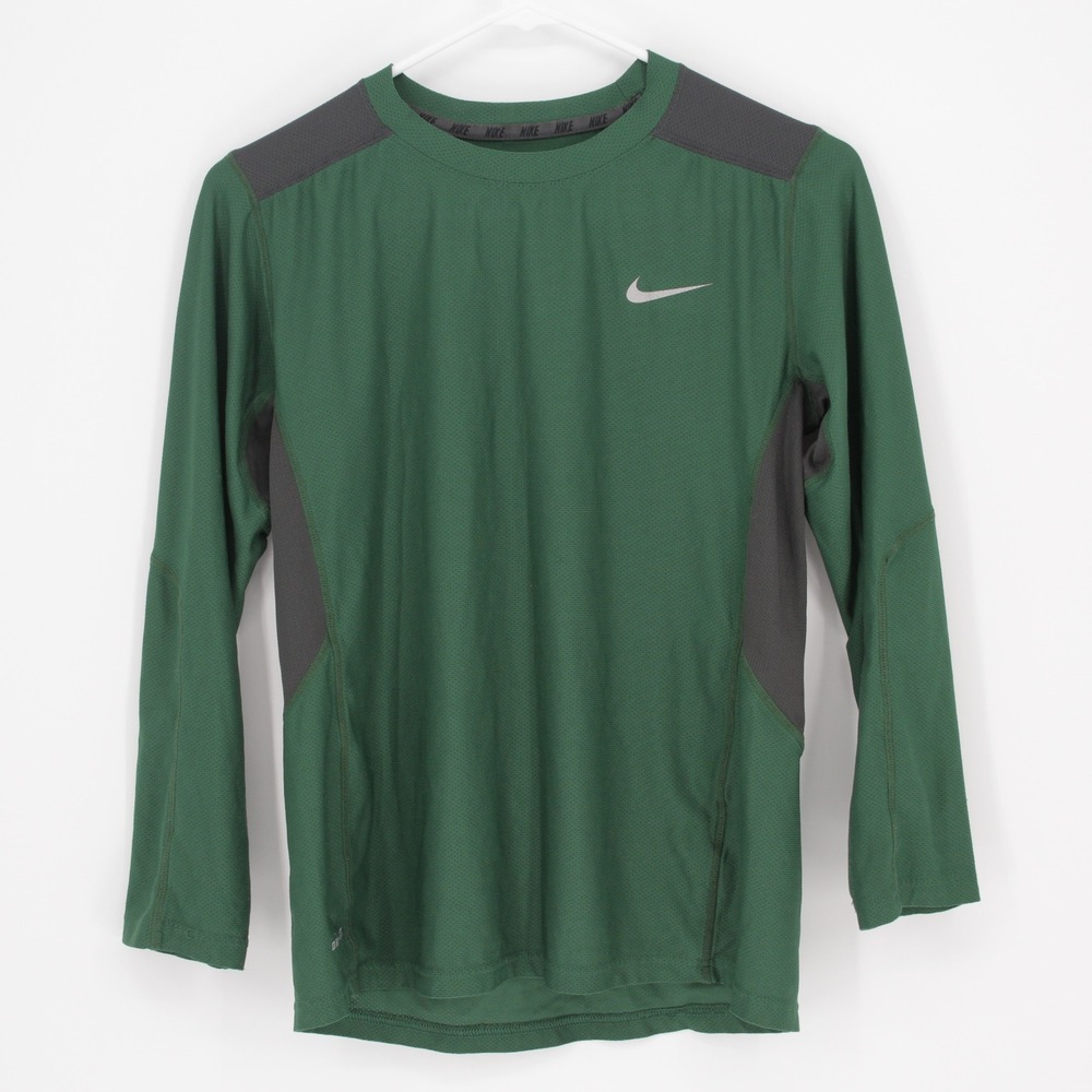 Nike Men's Green Dri-Fit Long Sleeve Performance Shirt Size Large